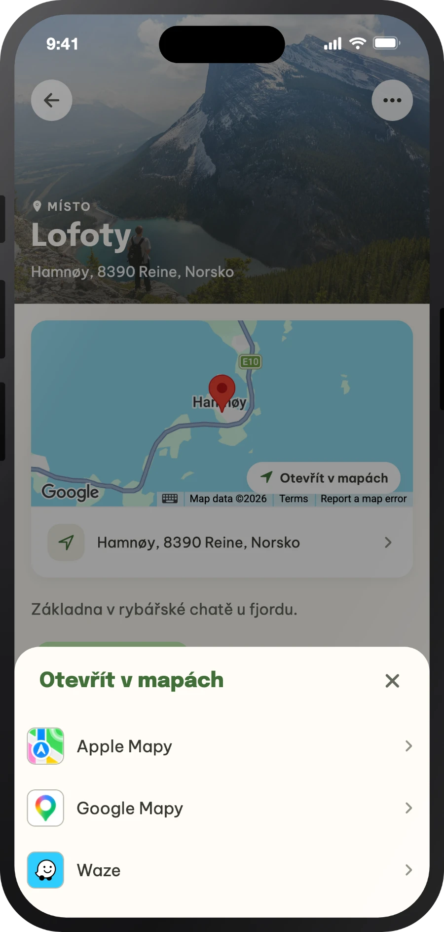 Výběr navigační aplikace