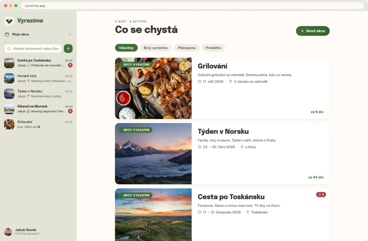 Vyrazíme otevřené v prohlížeči na počítači