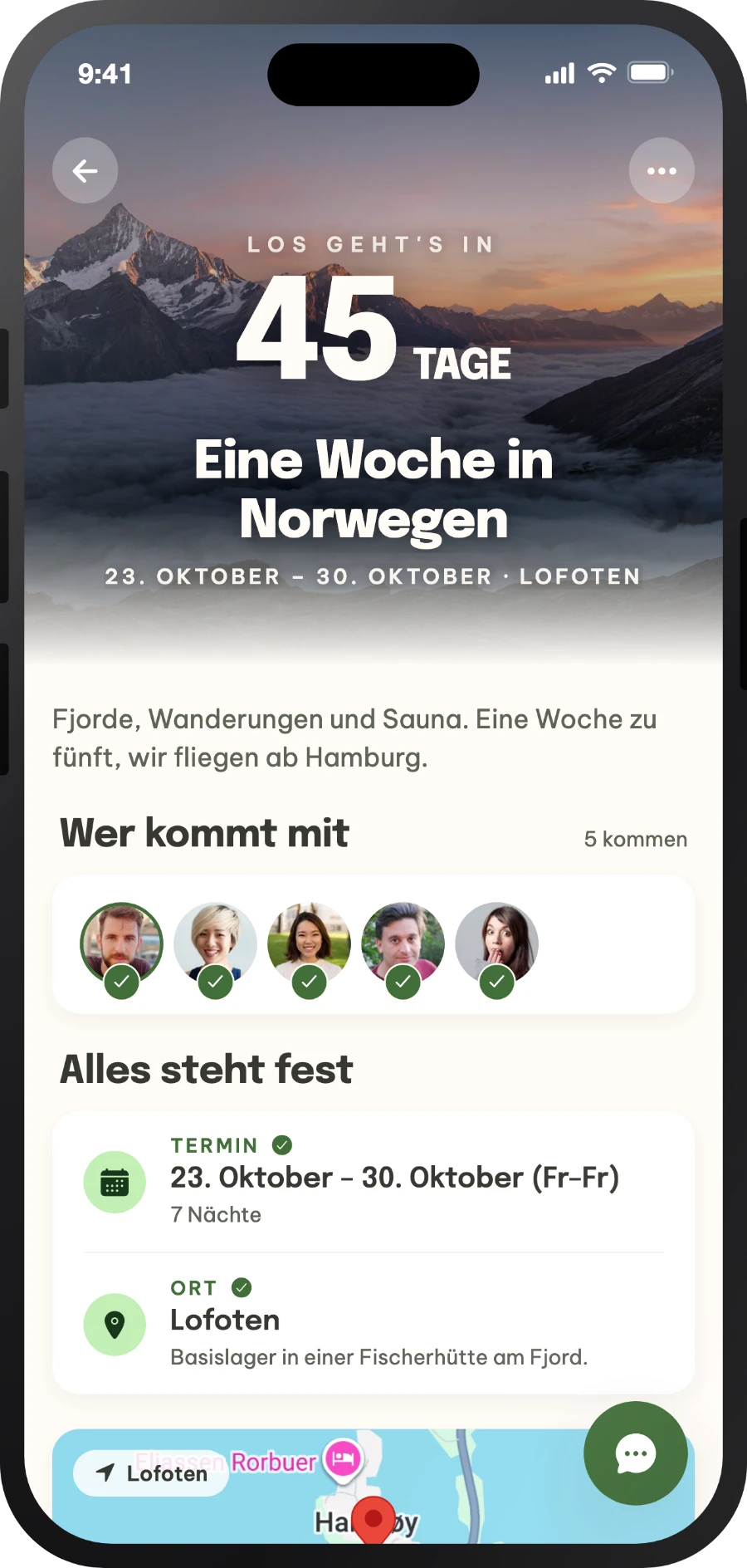 Detailansicht eines baldigen Events