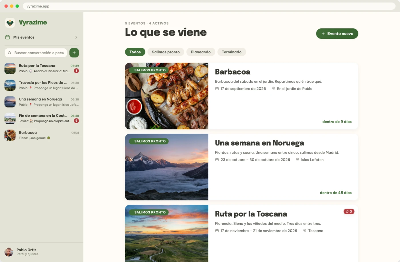 Vyrazíme abierto en el navegador del ordenador