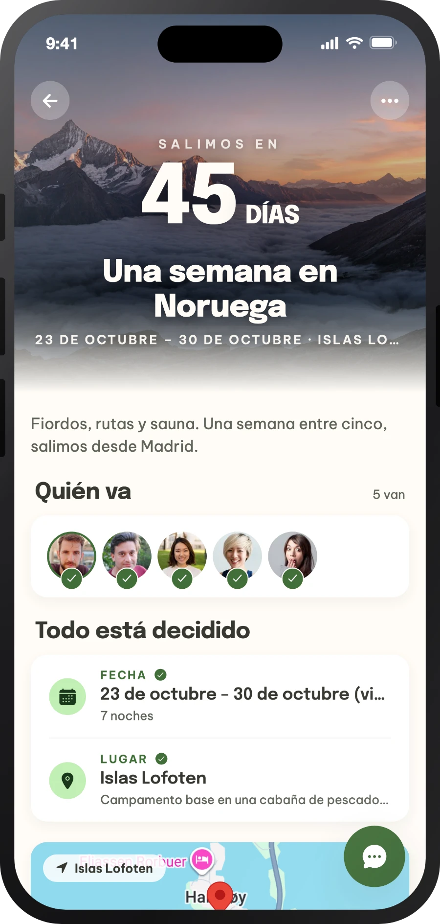 Detalle de un evento próximo