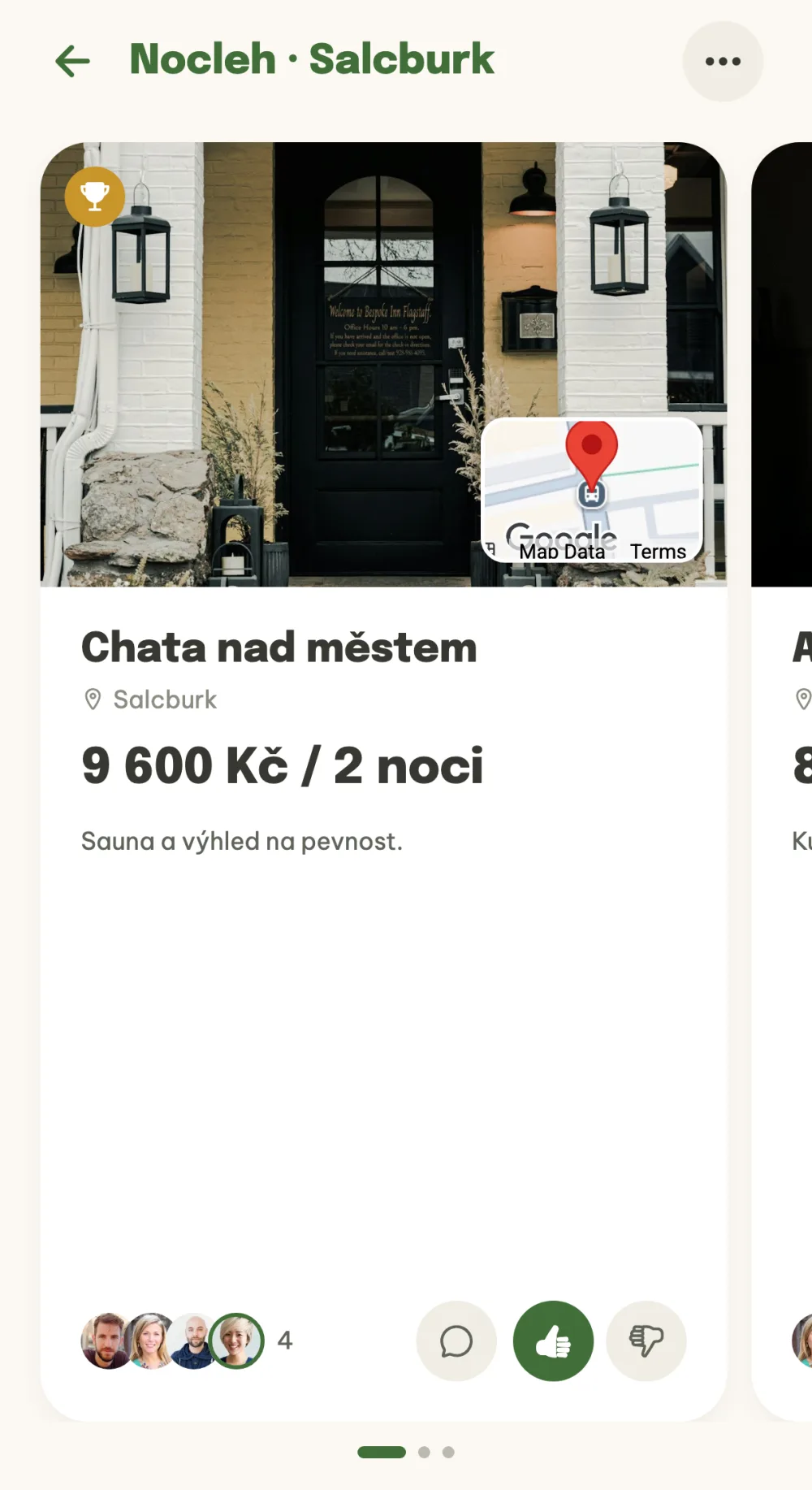 Nocleh v Salcburku s variantou Chata nad městem, cenou a palci