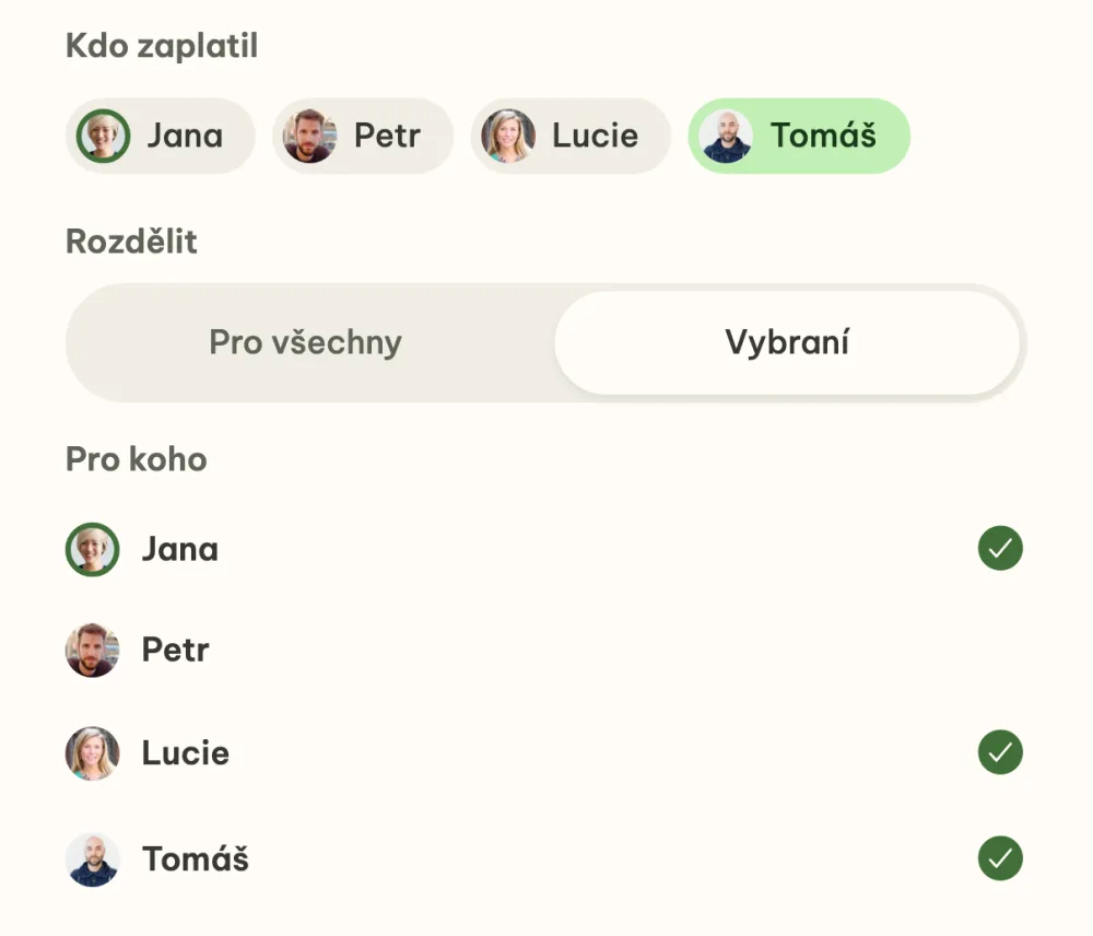 Náklad rozdělený jen mezi tři vybrané kamarády